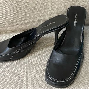 Nine West Black Slip-on Heels